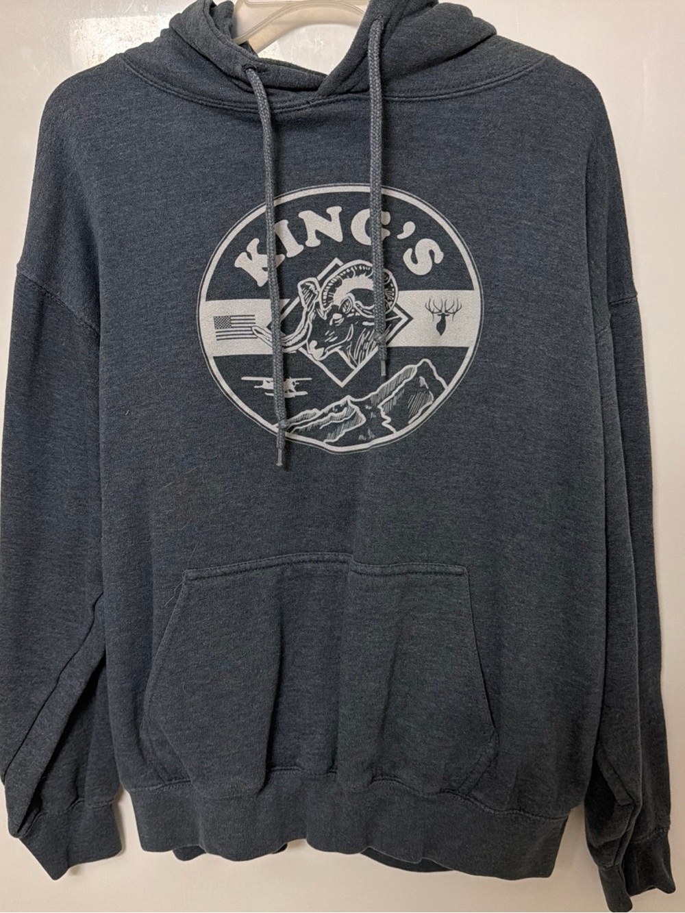 Charcoal Rams Head Kings Camo Logo Pullover Hoodie